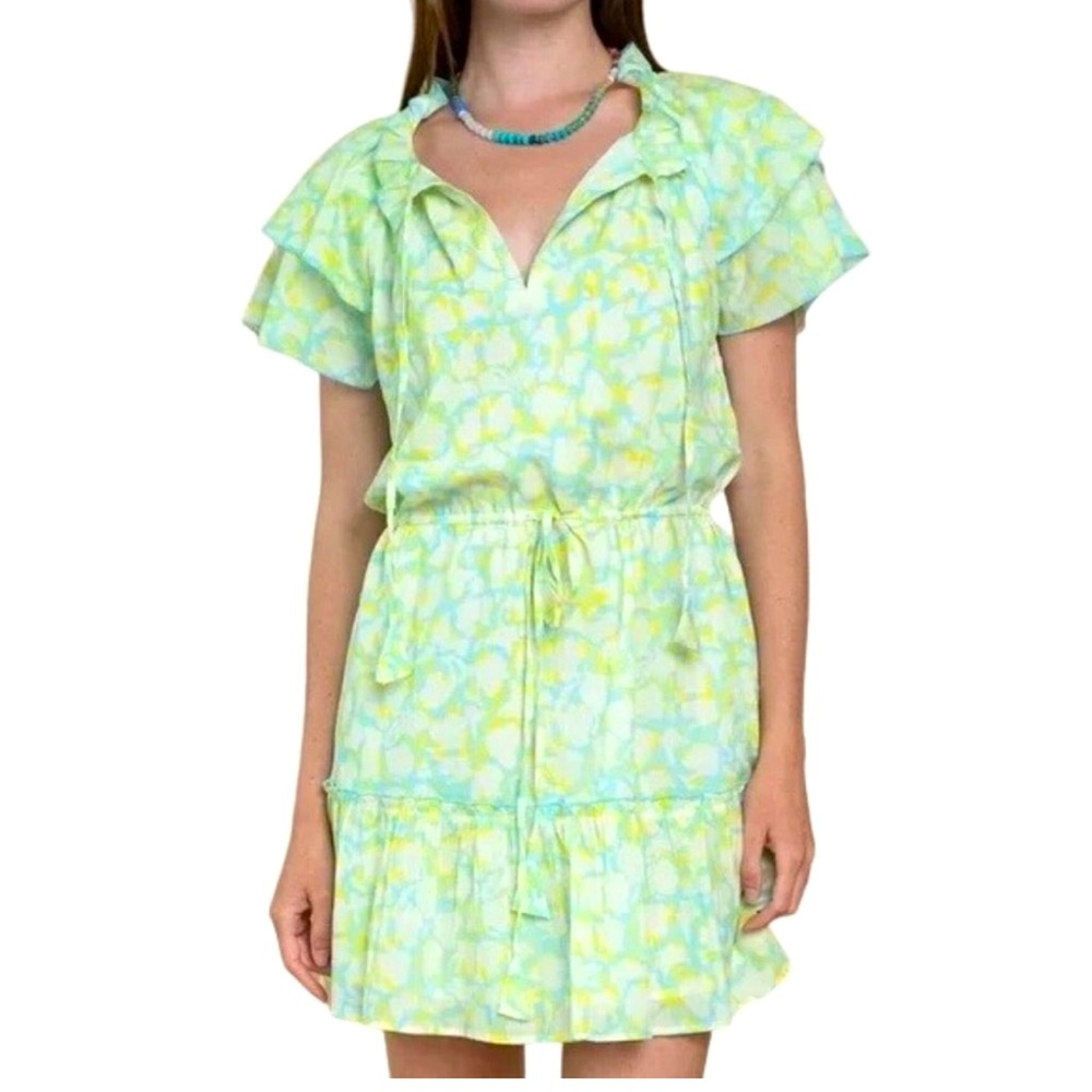 Olivia James The Label Tinsley Tiered Ruffle Hem Mini Dress Women's Size L